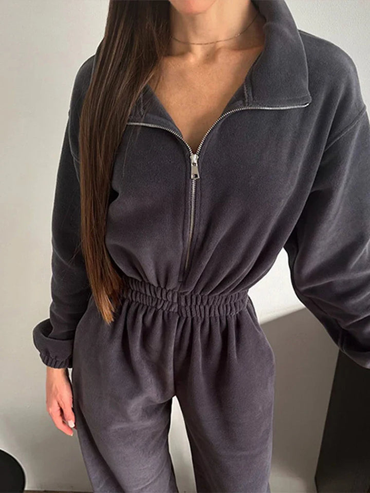Winter Jumpsuit with Front Zipper - Frances