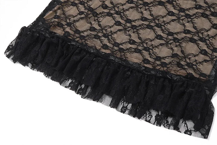 Midi Lace Dress with Bow Detail - Rachel