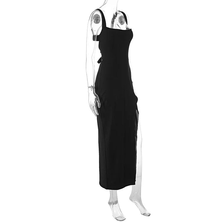 Maxi dress with back tie and slit decoration - Penelope