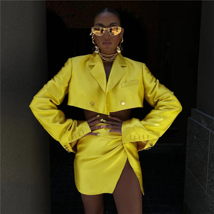 Tailored Two-Piece Suit with Mini Skirt - Lainy