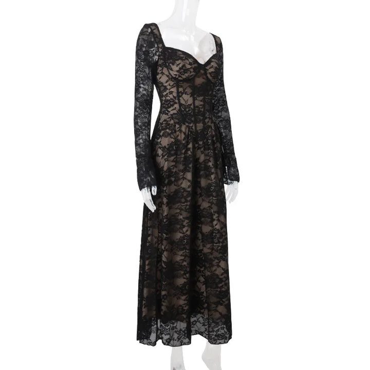 Lace maxi dress with corset design - Nuriel
