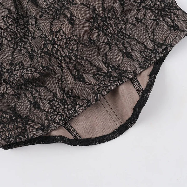 Lace corset top with lace sleeve decoration - Mila