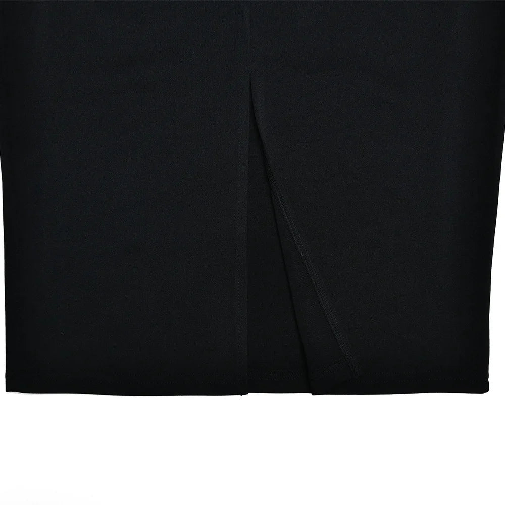 Midi Dress with Chiffon Detail - Tanir