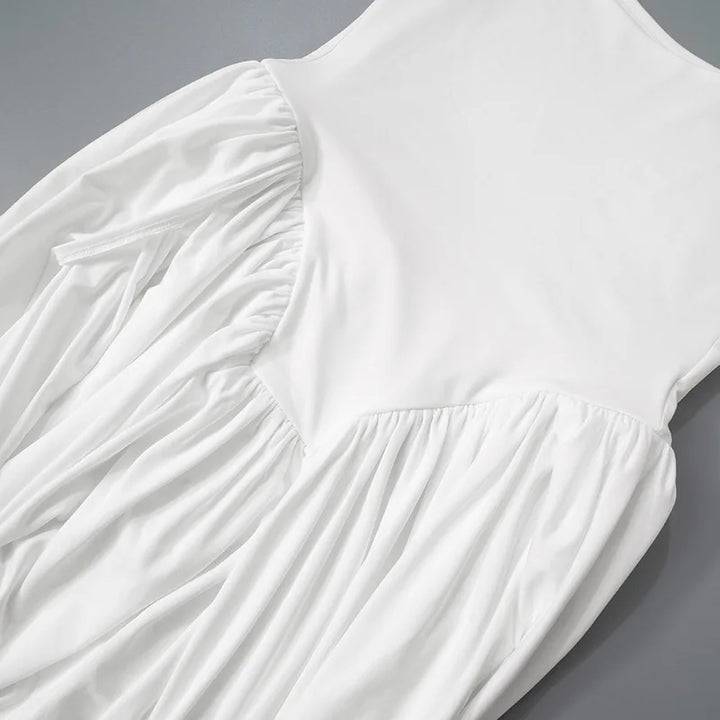 Pleated Mini Dress with Slit Design - Ronali