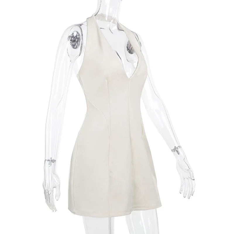 Mini Dress with Deep V Neckline - Madi