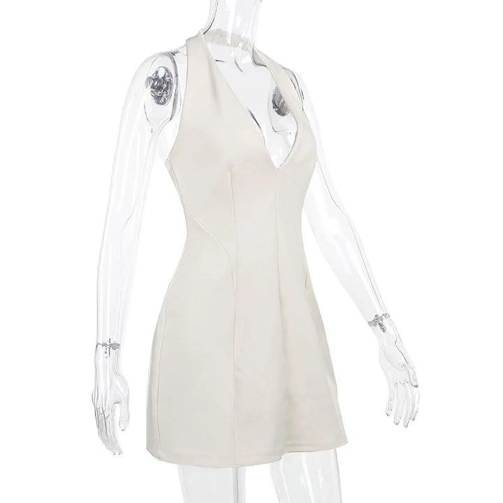 Mini Dress with Deep V Neckline - Madi