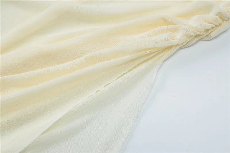 Asymmetric Chiffon Maxi Dress with Slit - Shi Lin
