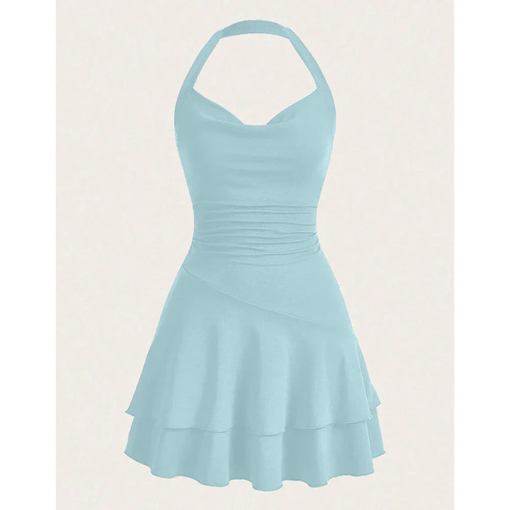 Tiered Ruffle Mini Dress with Open Back - Ashly