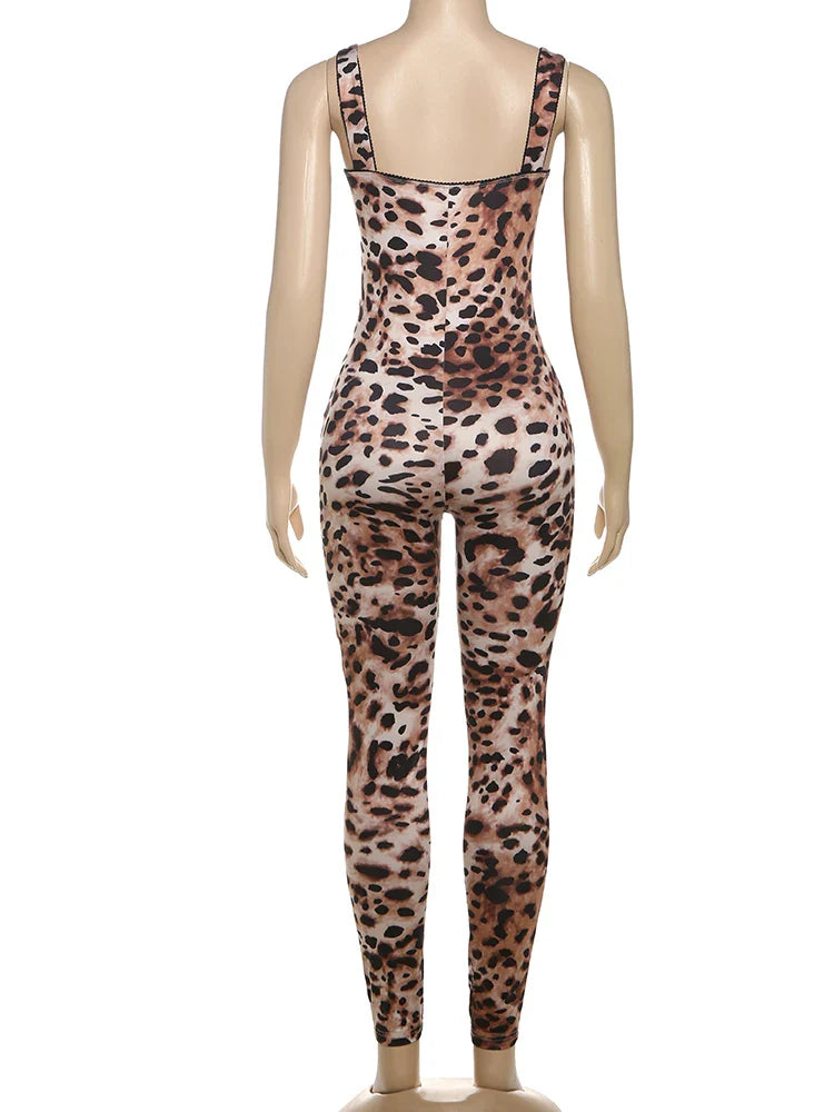 Shaping Leopard Print Jumpsuit - Cameron