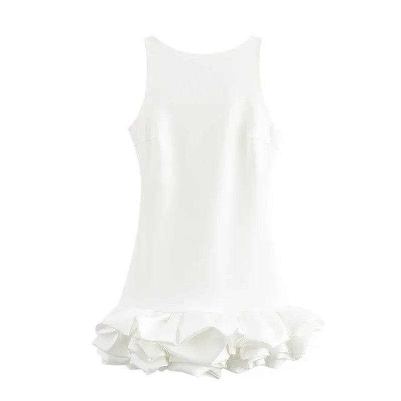 Mini Dress with Whipped Cream Design - Rosalie