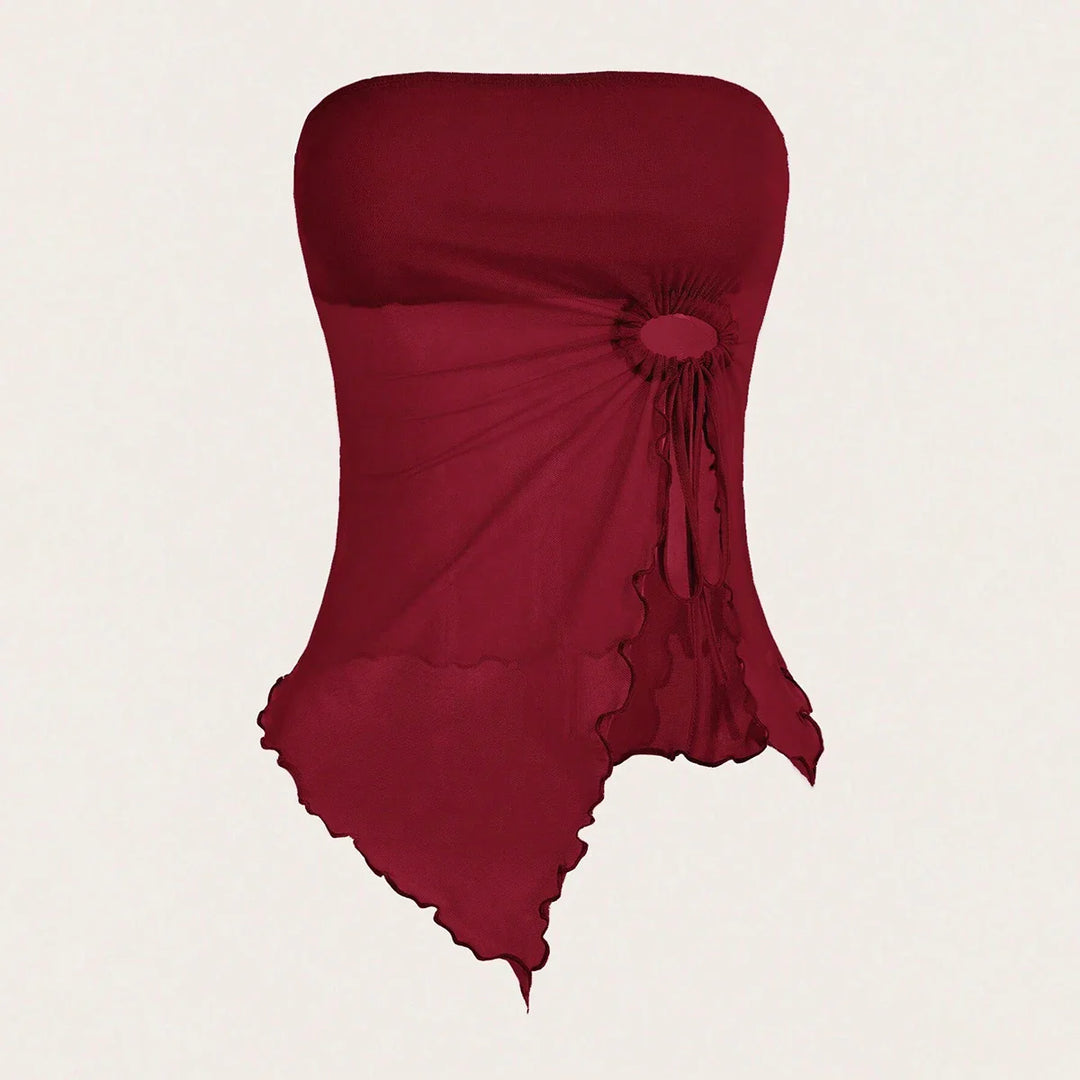 Strapless Mesh Top with Hoop Detail - Tate