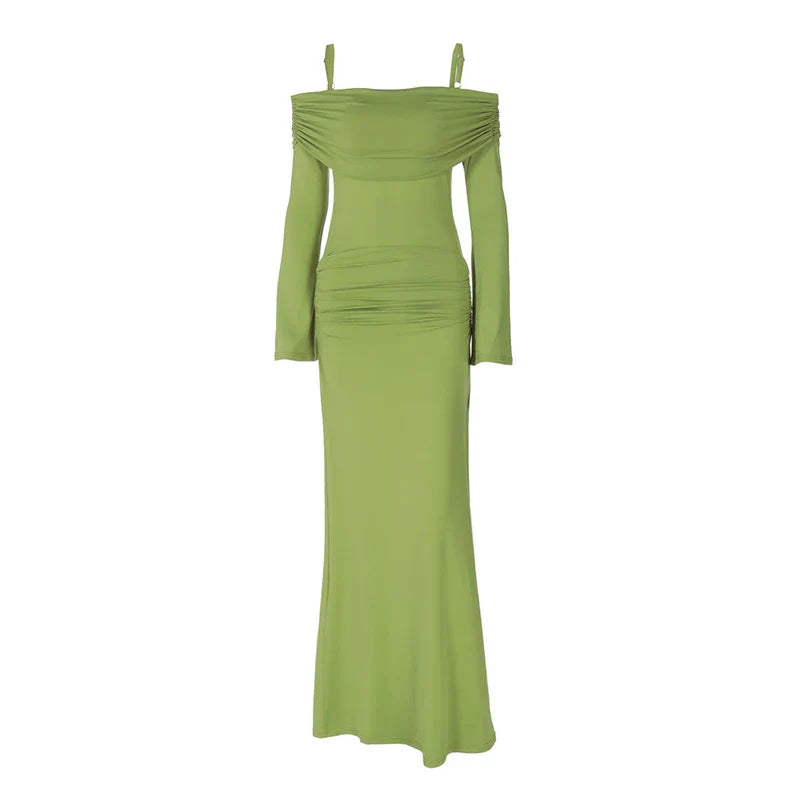 Maxi dress with off-shoulder and strap design - Gala