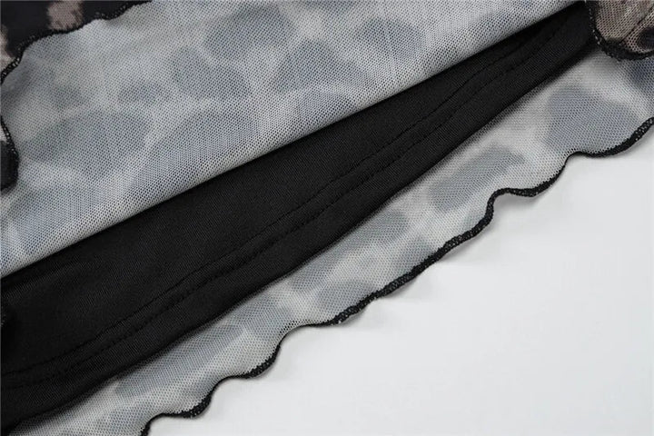 חולצת בטן שיפון כתפיים חשופות שרוולי פעמון - טייגה