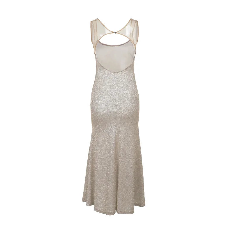 Sequin maxi dress with open back - SPARKLE