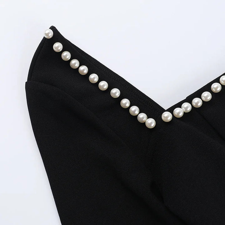 A-line mini dress decorated with pearls - Cory