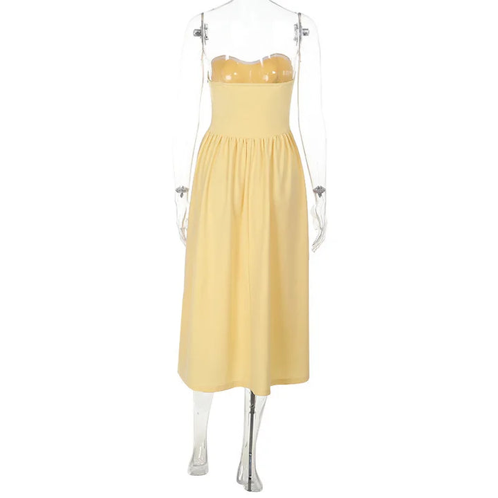 Midi strapless A-line dress - Sol