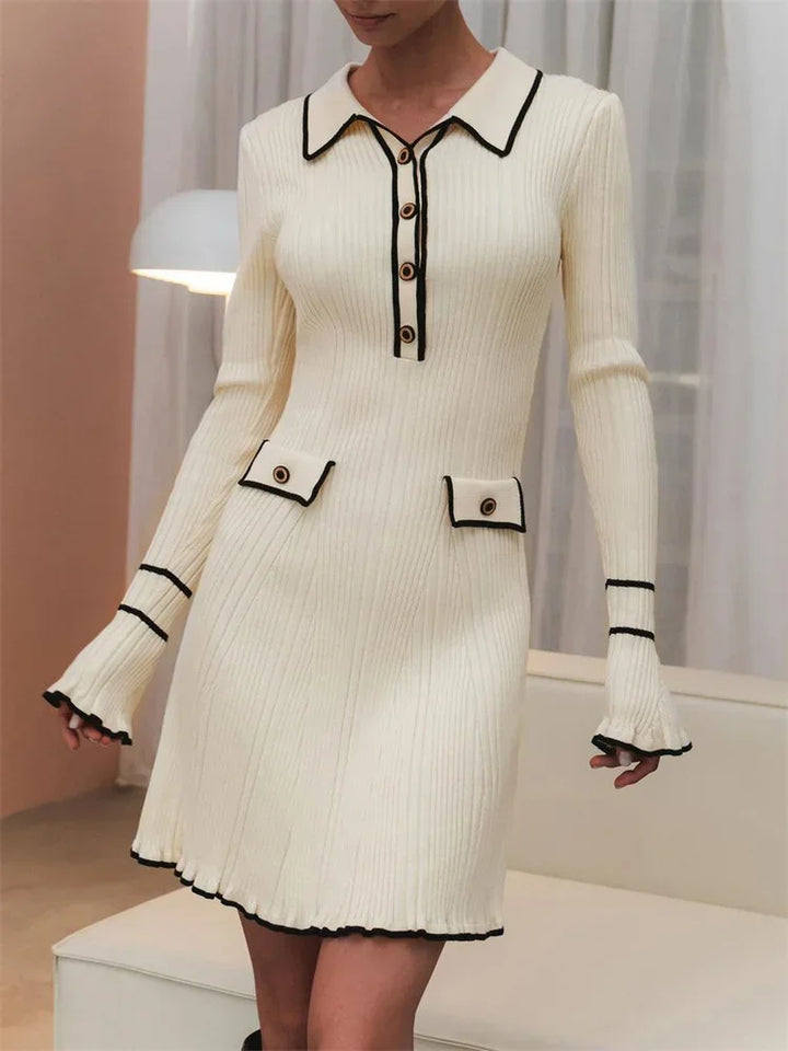 Knitted Maxi/Mini Dress with European Design - Marceline