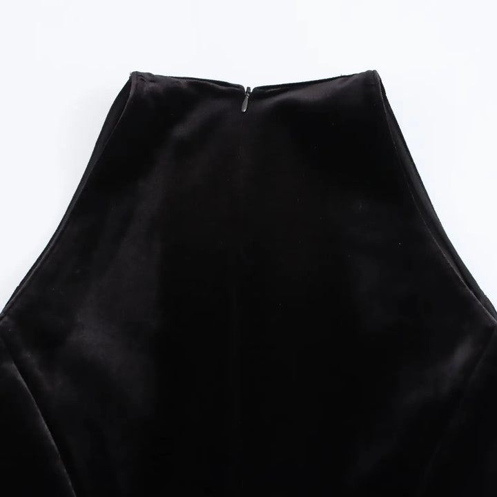 Velvet Mini Dress with A-Line Cut - Sydney