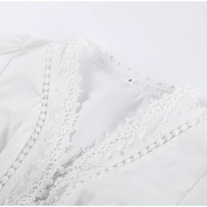 Maxi dress with ruffles and button decoration - Raya