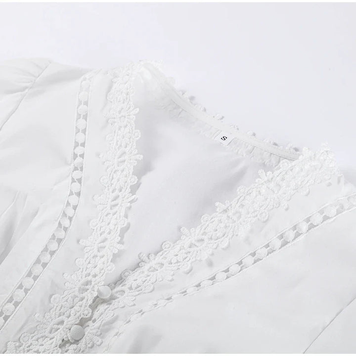 Maxi dress with ruffles and button decoration - Raya