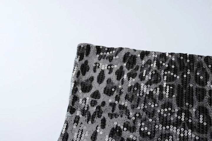 Strapless Sequin Leopard Print Mini Dress - Veronica