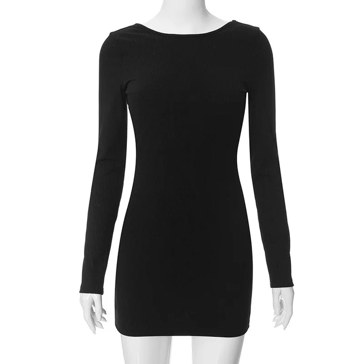 Knitted Mini Dress with Open Back - Patricia