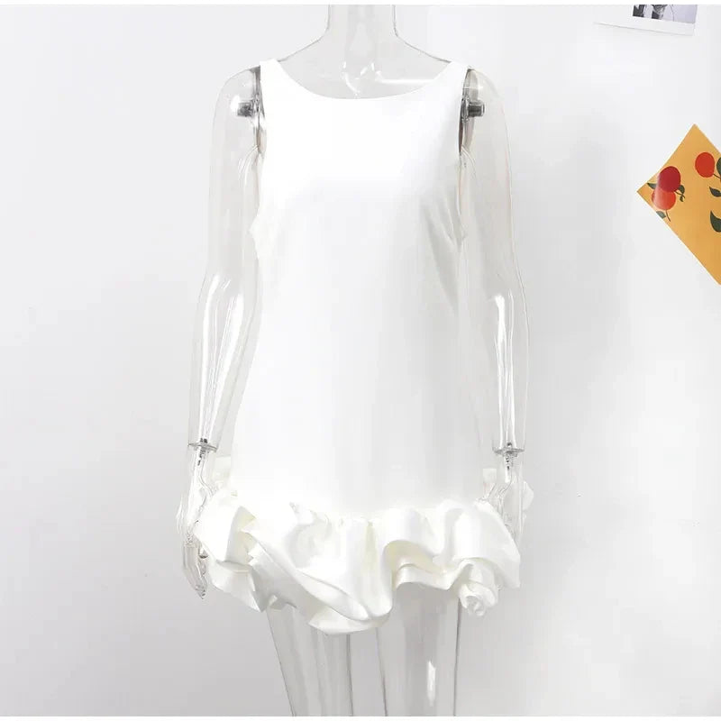 Mini Dress with Whipped Cream Design - Rosalie