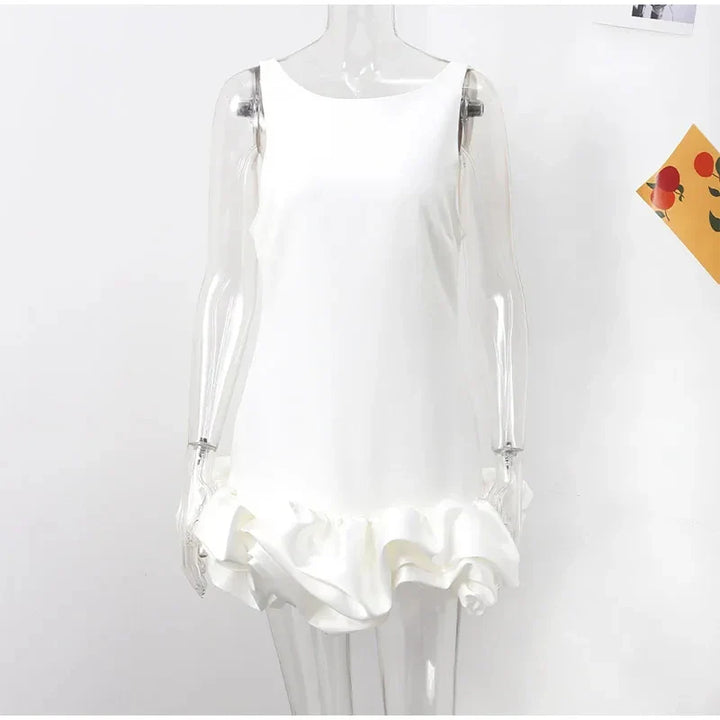 Mini Dress with Whipped Cream Design - Rosalie