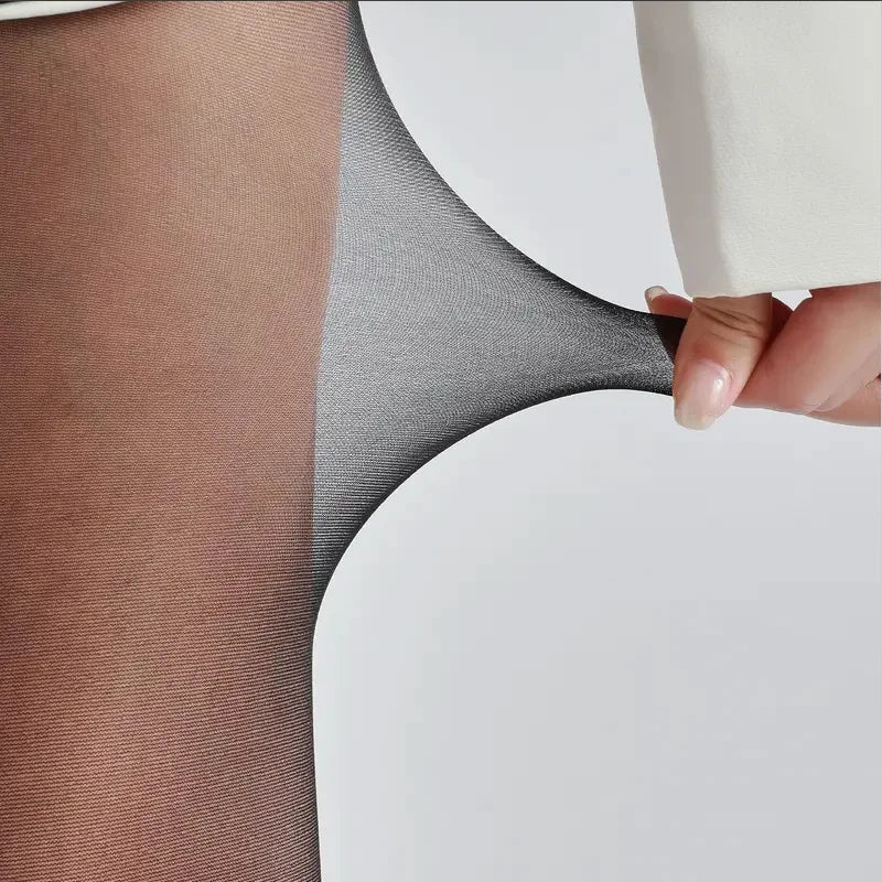 Thin transparent tights with stripe design