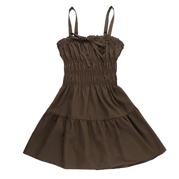 A-line ruffle mini dress, country style - Tiran