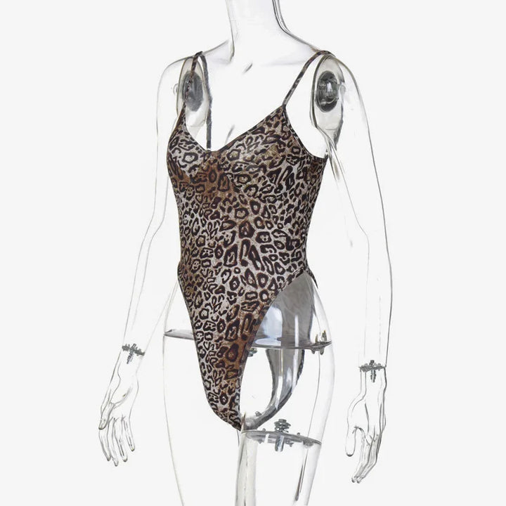 Leopard Print Tank Bodysuit - Tay