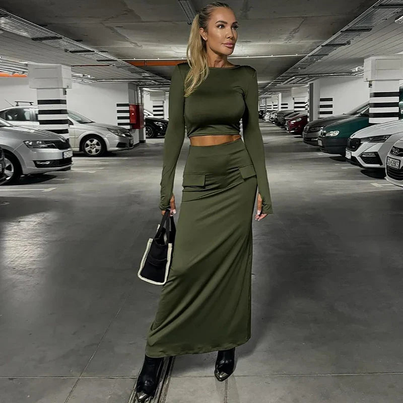 Two-piece set with top and maxi skirt - Buddy