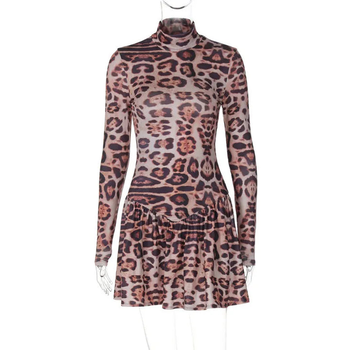 Leopard print ruffled mini dress - Sisi