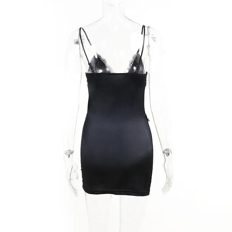 Mini Dress with Lace Inserts - Kylie