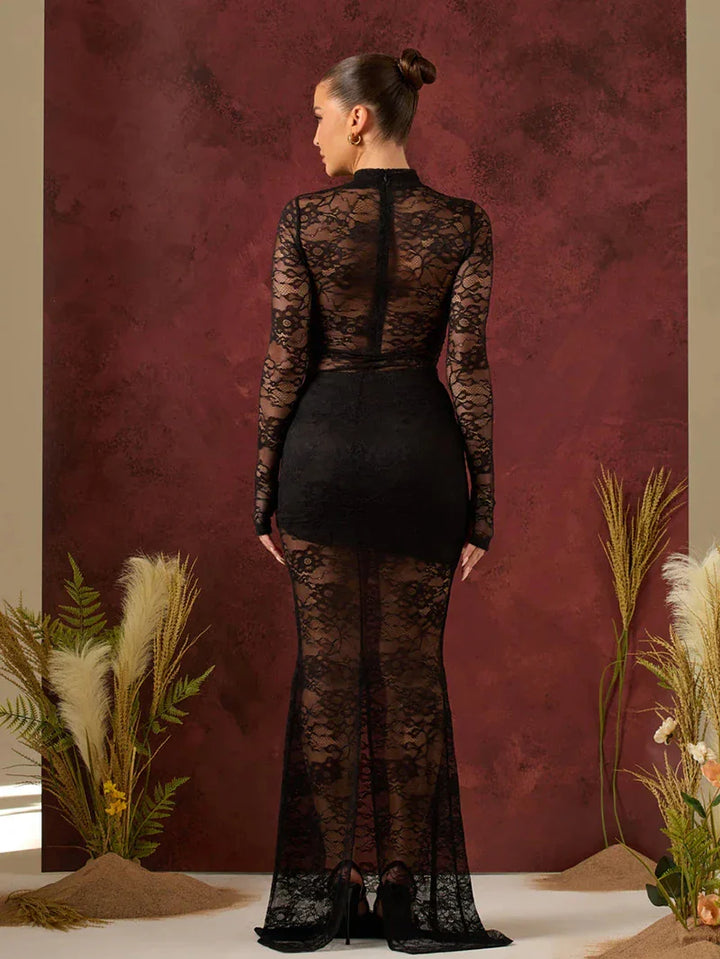 Two-piece lace set bodysuit and maxi skirt - Angelica
