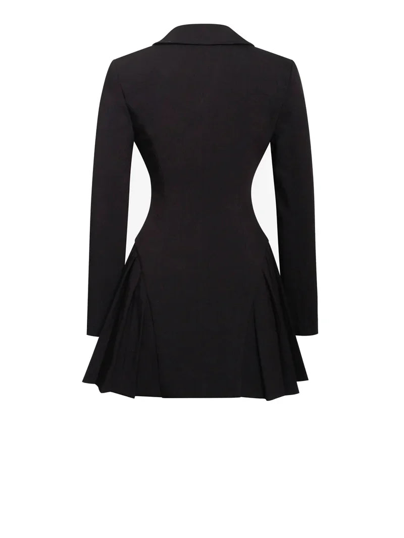 Tailored Mini Dress with Diamond Button Detail - EMMA