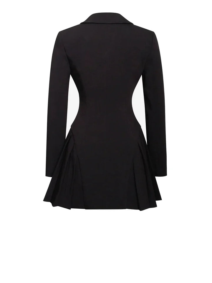 Tailored Mini Dress with Diamond Button Detail - EMMA