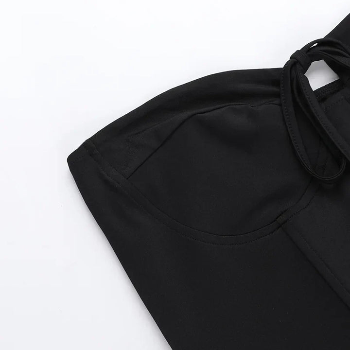 Strapless Mini Dress with Chest Tie Detail - Ainara