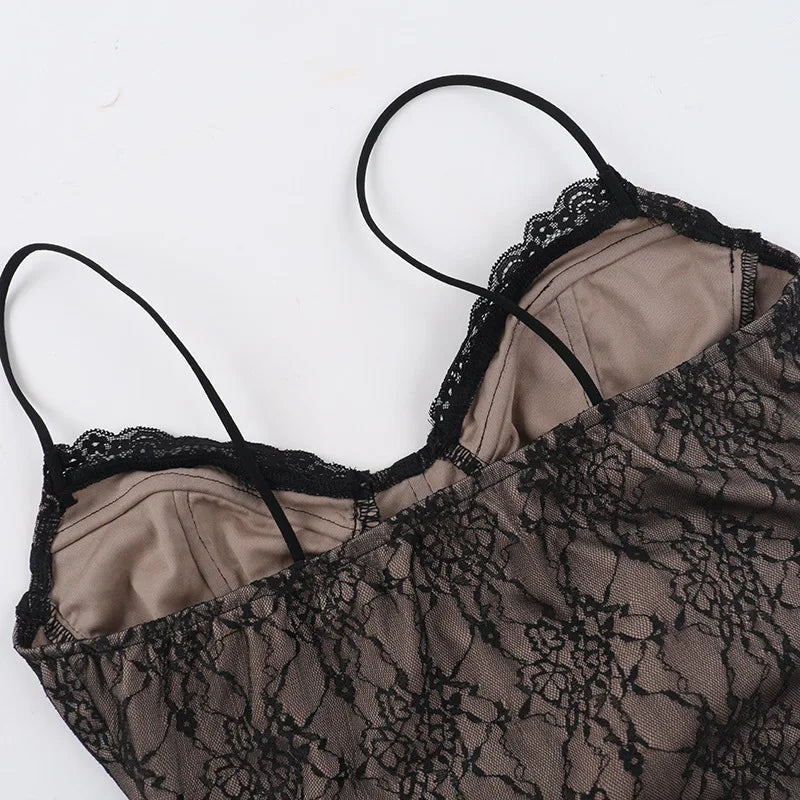 Lace corset top with lace sleeve decoration - Mila