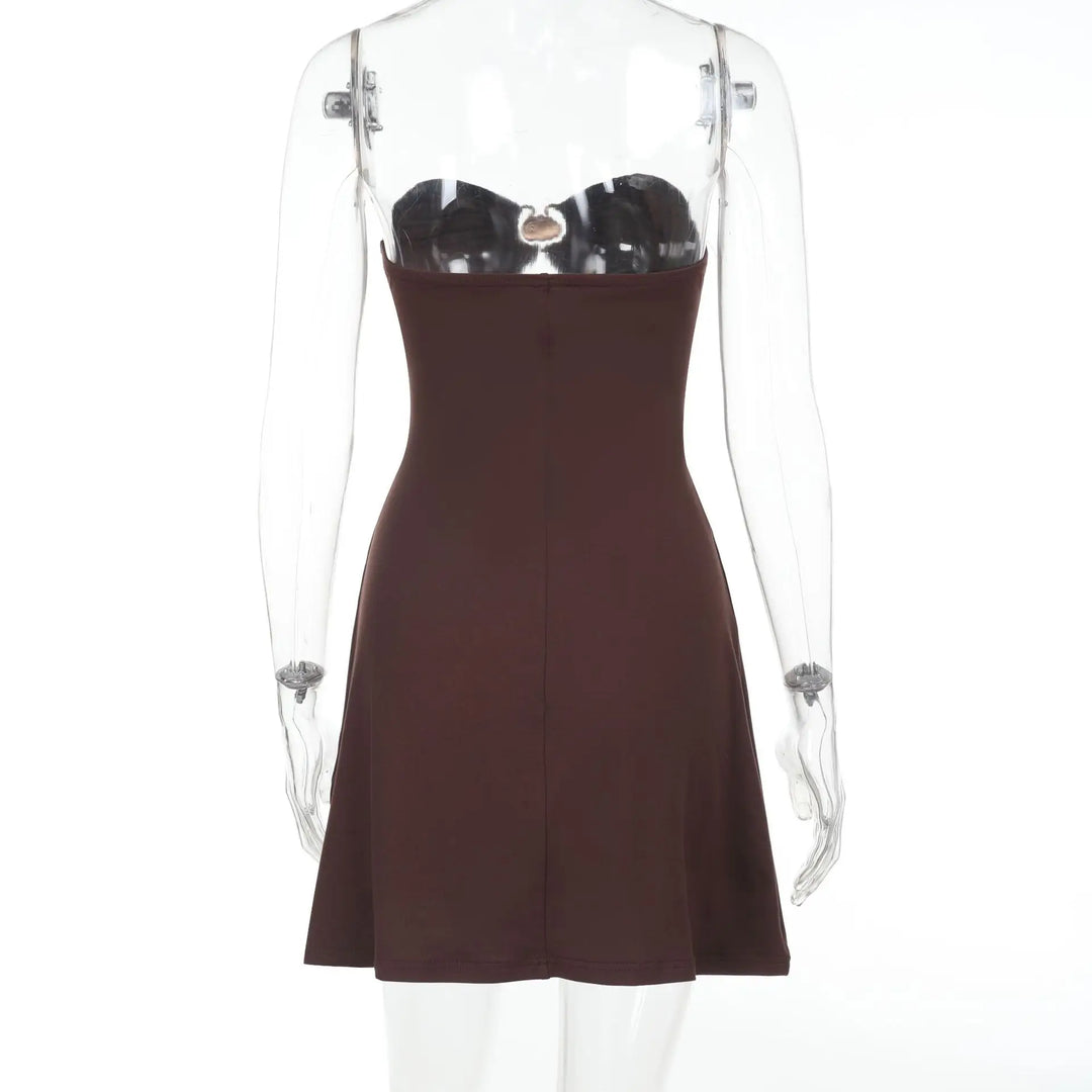 Summer strapless mini dress with shell buckle detail - Playa