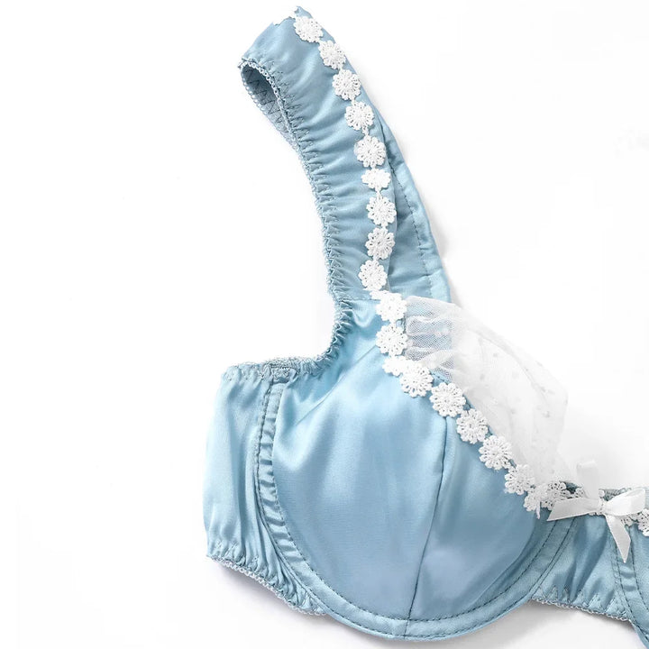 Satin Lingerie Set with Lace Detail - Adaline