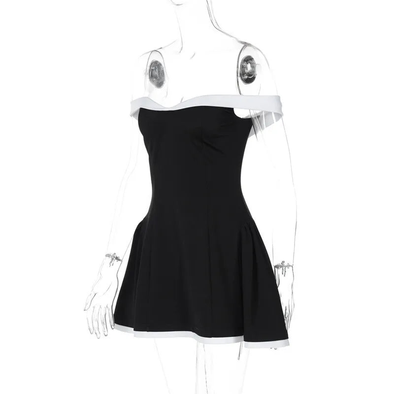Mini A-line dress with off-shoulder - Margo