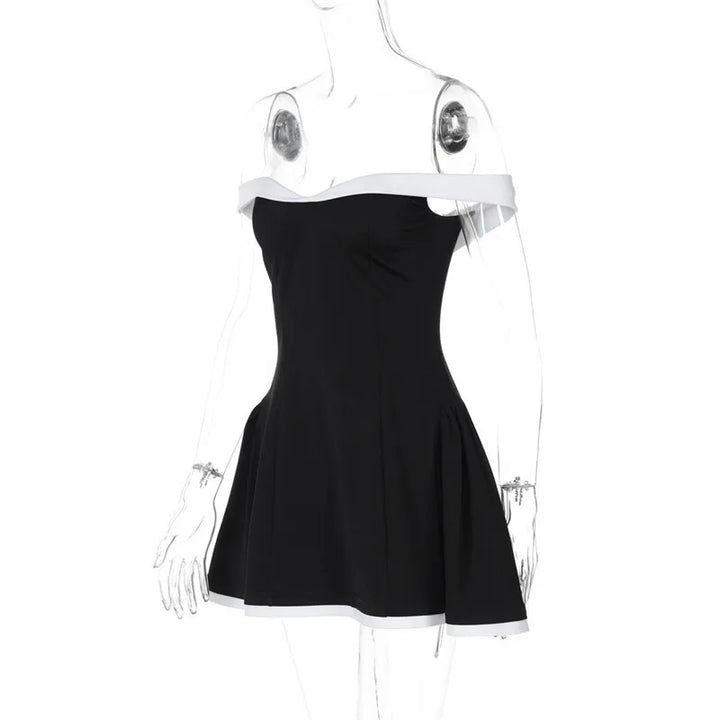 Mini A-line dress with off-shoulder - Margo