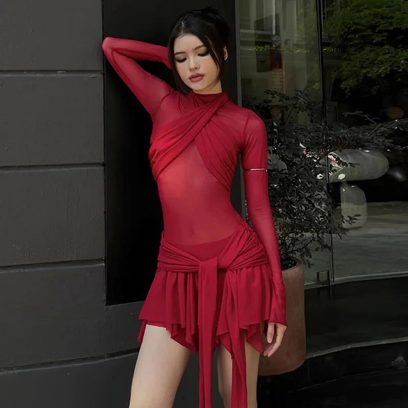Mini Dress with Unique Design - Grizzy