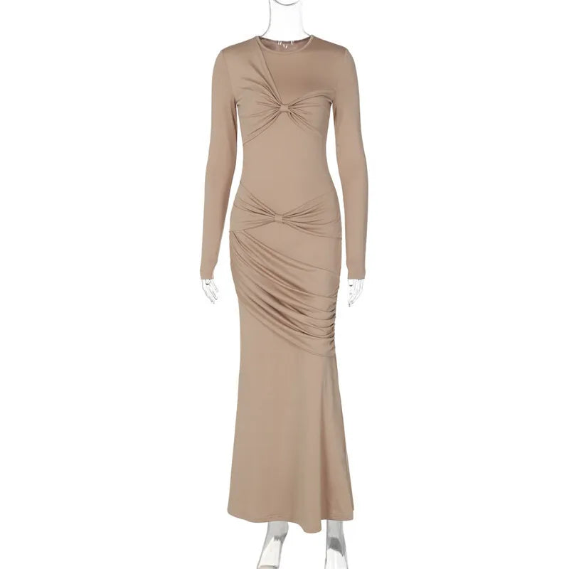 Maxi Dress with Pleats Design - Passy