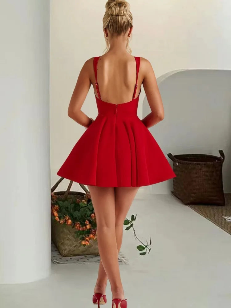 A-Line Mini Dress with Bow Detail - Emma