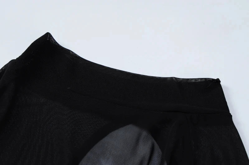 Strapless Velvet Maxi Dress with Corset Design and Mesh Feather Sleeve Detail - Elaina