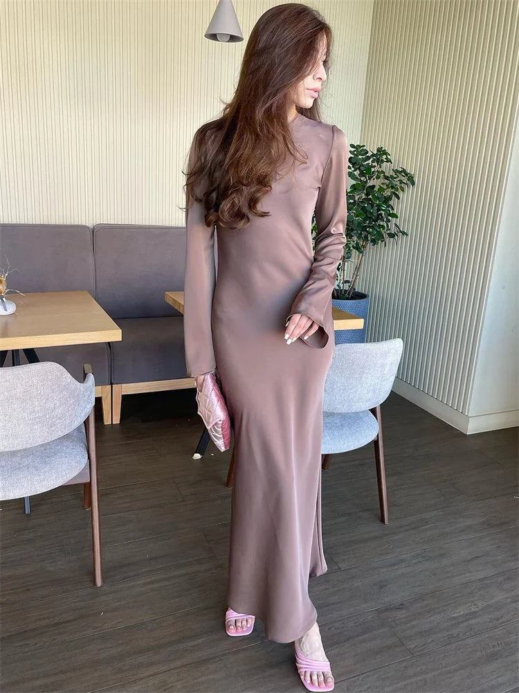 Satin maxi dress - Dekel