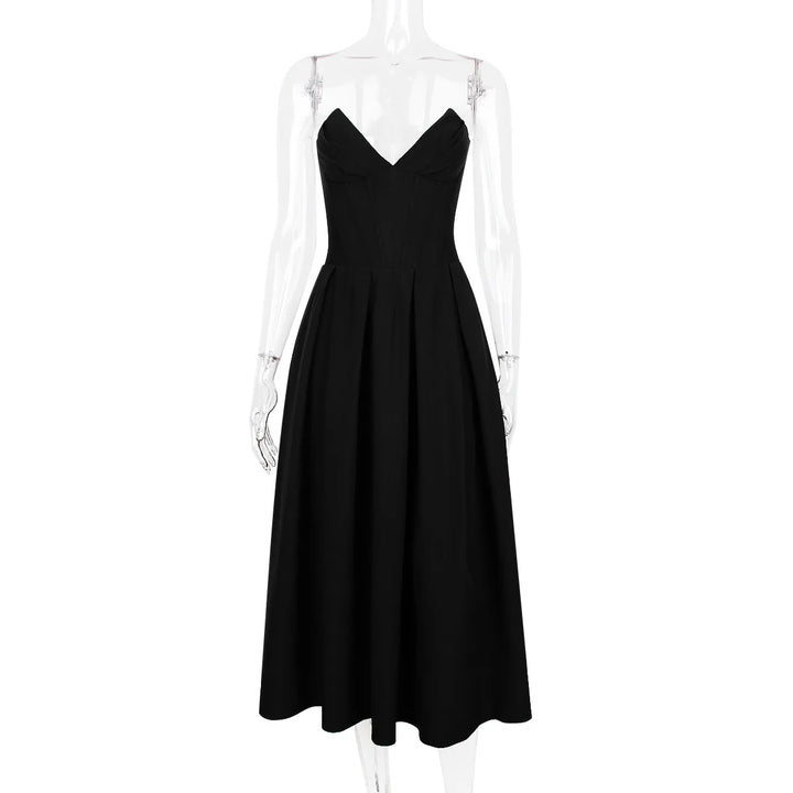 Strapless Midi Dress with Pockets - Fanny