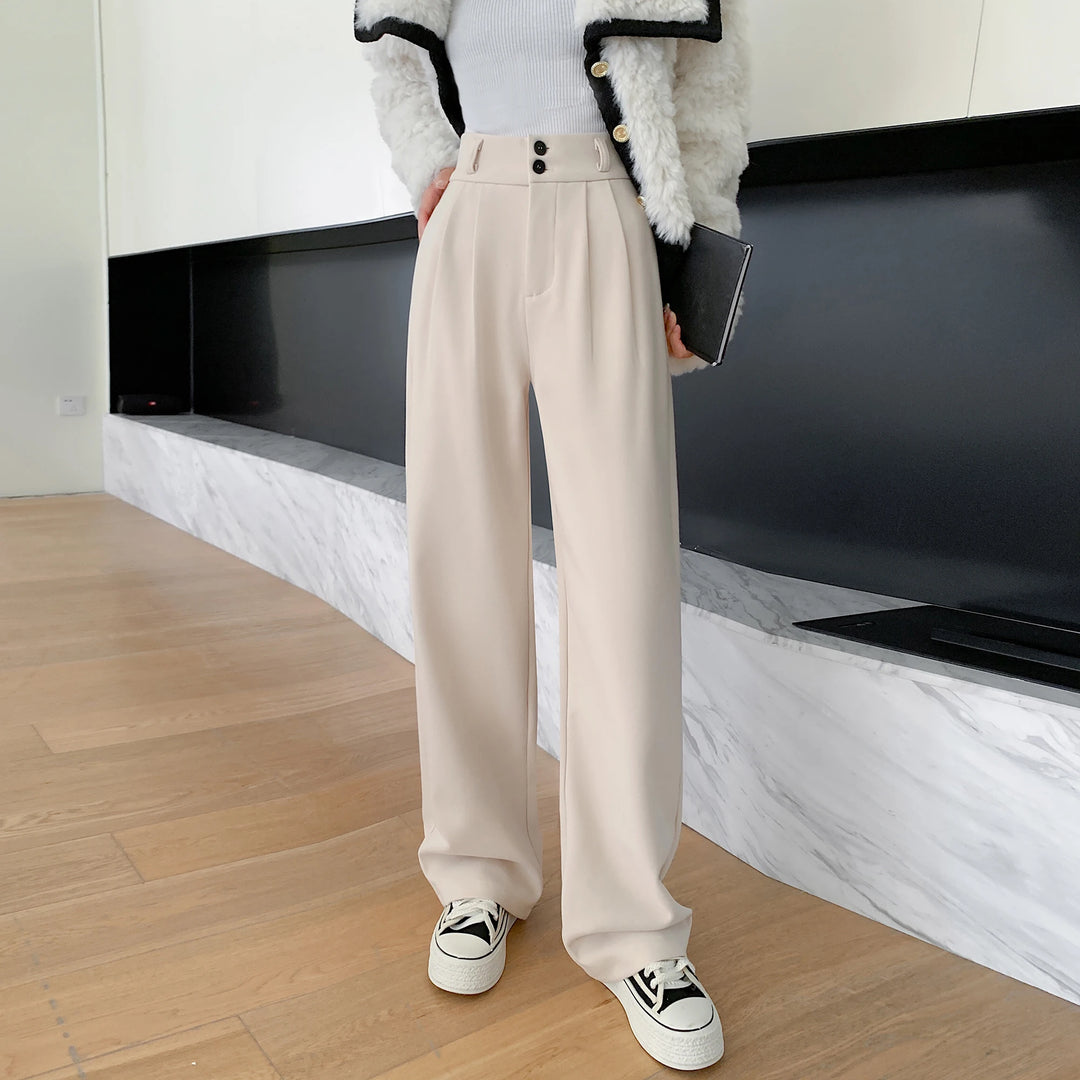 Tailored Wool Pants High Waist